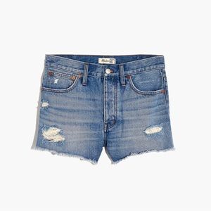 Madewell Relaxed Denim Shorts in Homecrest Wash: Ripped Edition, Size 25